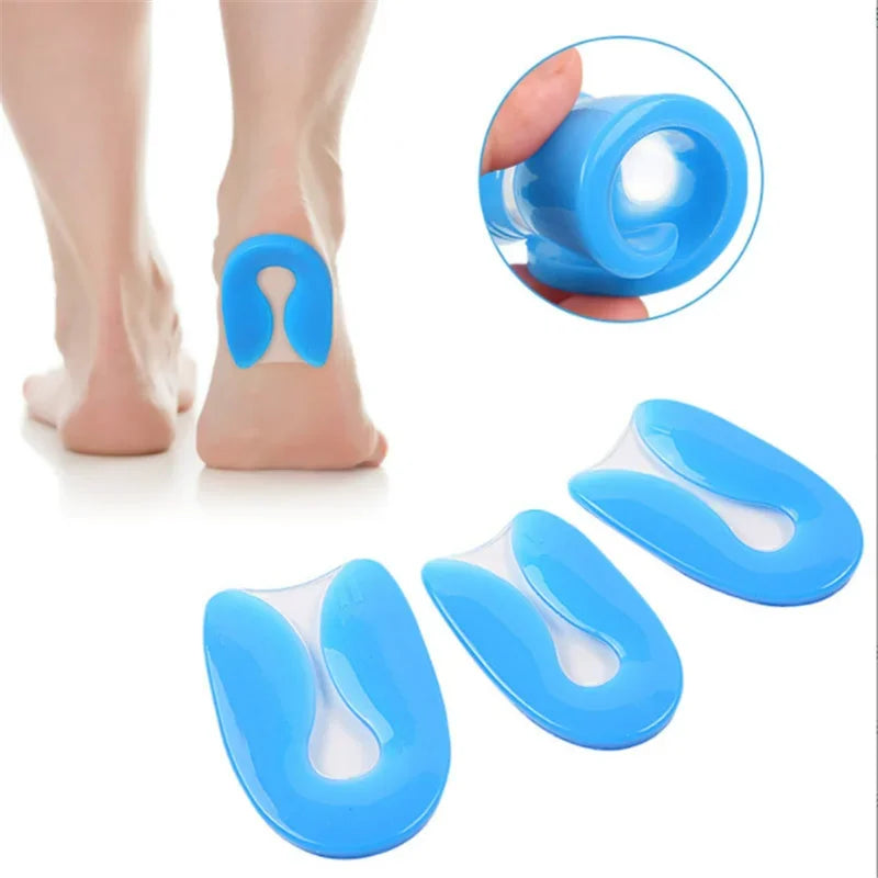 Silicone Gel Heel Cushion Insoles - Plantar Fasciitis Support Foot Pain Relief Shoe Inserts