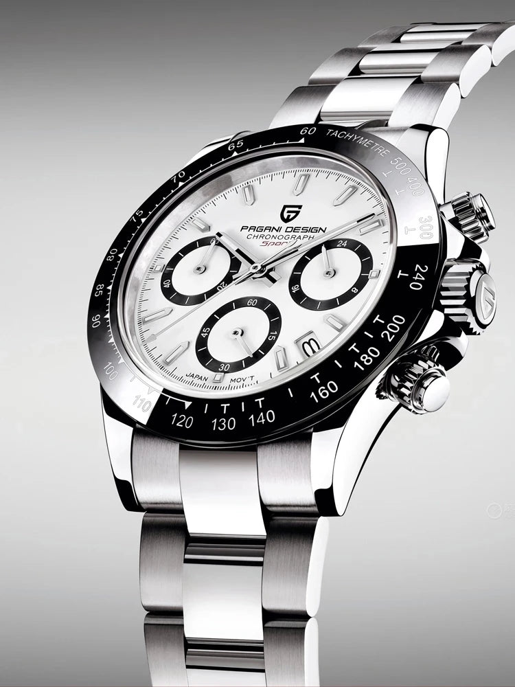 PAGANI DESIGN 2024 Quartz Men's Luxury Business Watch – Chronograph VK63 Waterproof