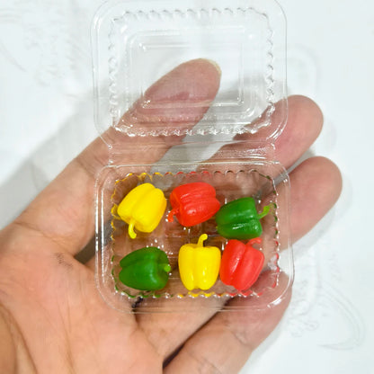 Miniature Dollhouse Food Set – Simulated Fruits & Vegetables for BJD & Blythe Dolls (Grape, Meat, Orange, Radish)