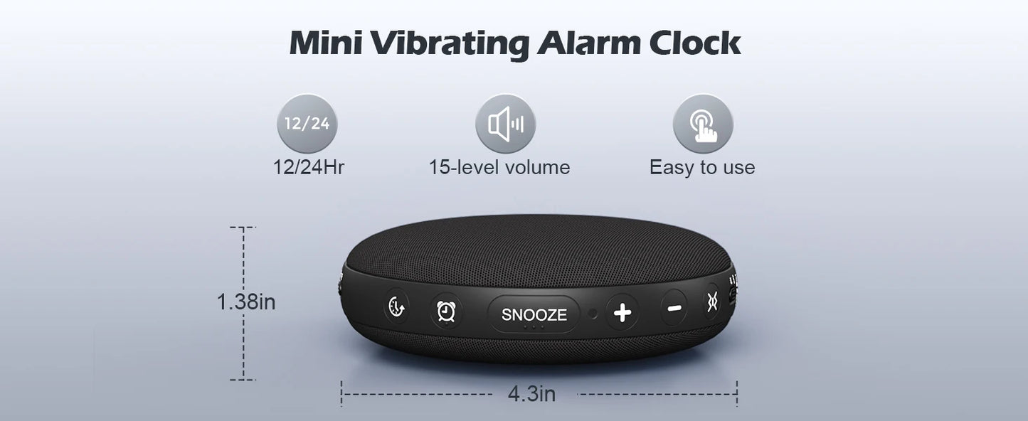Awakening Vibrating Alarm Clock – Loud Bed Shaker for Heavy Sleepers & Hearing Impaired, Wireless Magnetic Charging