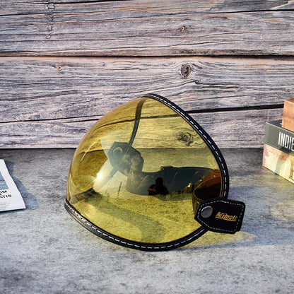 Universal Motorcycle Helmet Sun Visor – Anti-UV Windproof Bubble Lens for Open Face 3/4 Helmets