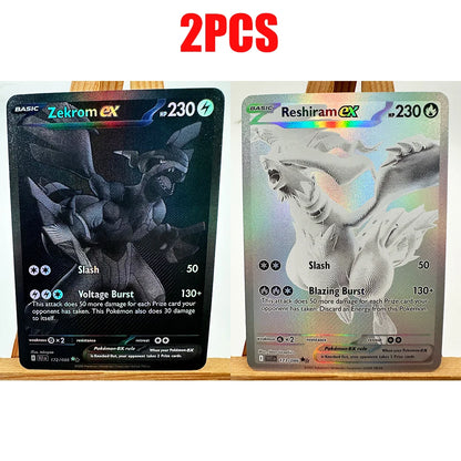 PTCG White & Black Victini Zekrom Reshiram Cards - English Anime Trading Card Collection
