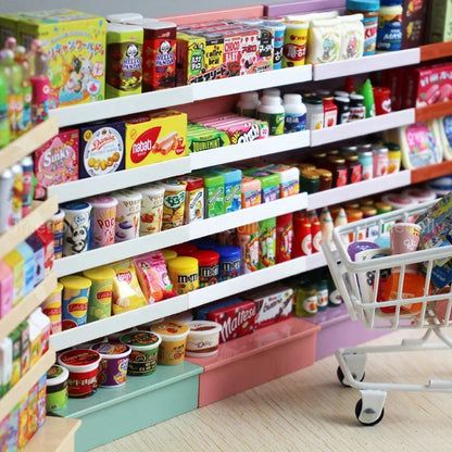 1/6 Miniature Dollhouse Supermarket Set – Mini Snacks & Drinks for Blythe & BJD Dolls