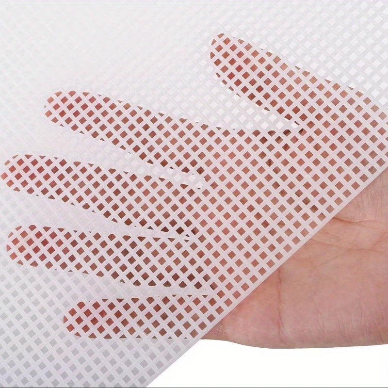 4PCS White Plastic Canvas Sheets – 30x20cm DIY Mesh for Embroidery & Woven Crafts