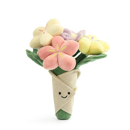 Cute Floral Bunny Plush Gift - Leopard Bunny Barcelona Bear Cake Bunny Bouquet Design Birthday Present Essential