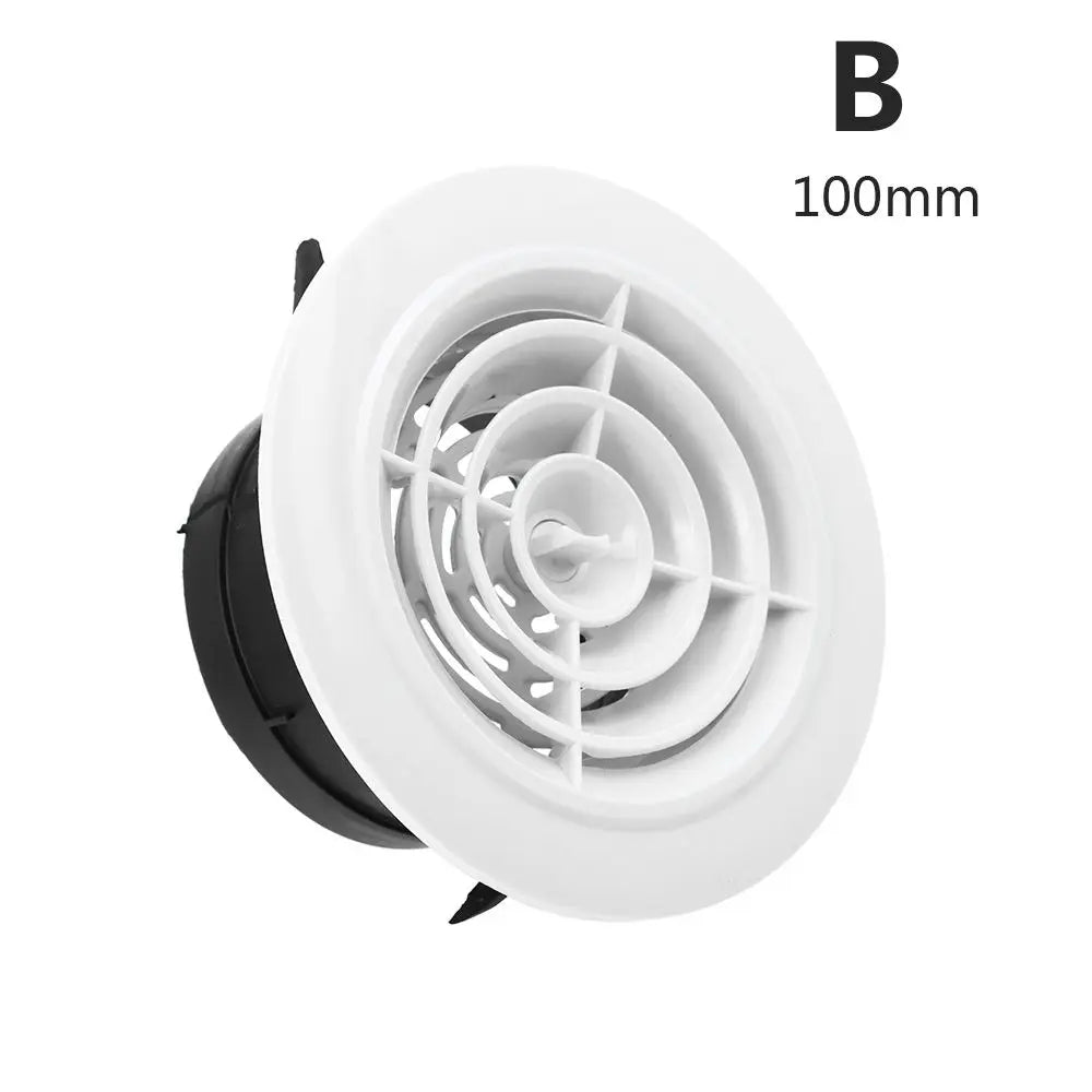 White Air Vent Extract Valve Grille – 100/150mm Round Ventilation Cover in 4 Shapes for Air Circulation