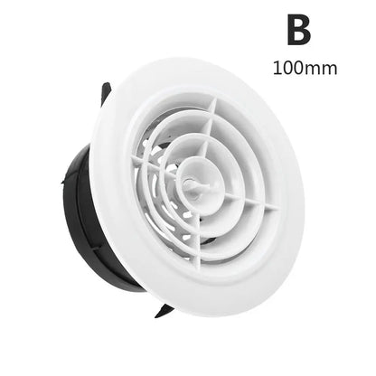 White Air Vent Extract Valve Grille – 100/150mm Round Ventilation Cover in 4 Shapes for Air Circulation