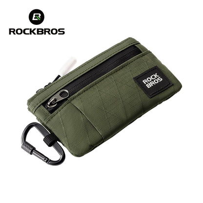 ROCKBROS Portable Wallet Card Bag – Ultra-Light, Stylish Sports Mini Credit Card Holder with Hang Lock, Compact Storage