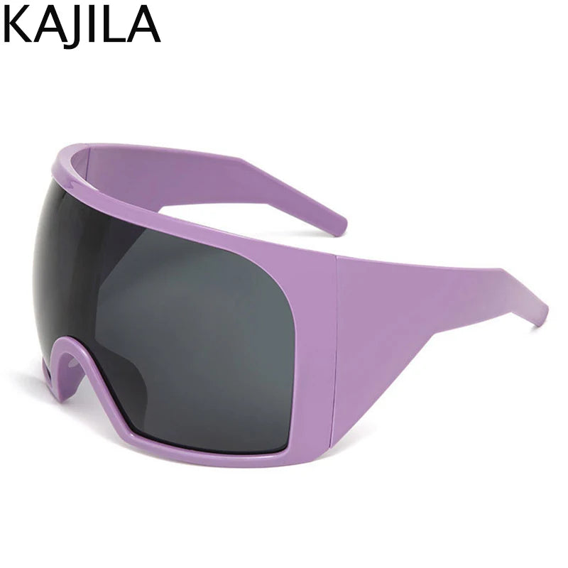2025 Oversized Punk Shield Sunglasses – Luxury Steampunk Big Frame UV400 Sport Goggles for Women & Men