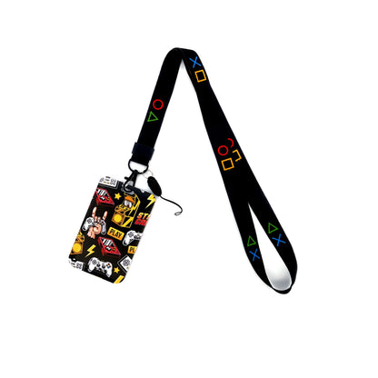 Gamer Card Holder Neck Strap Lanyard – Key, ID & Phone Badge Holder with Cool Hanging Rope