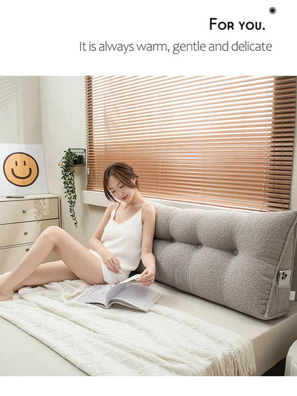 Large Triangular Headboard Wedge Pillow – Bed Rest Backrest Cushion with Removable Cover for Positioning Support