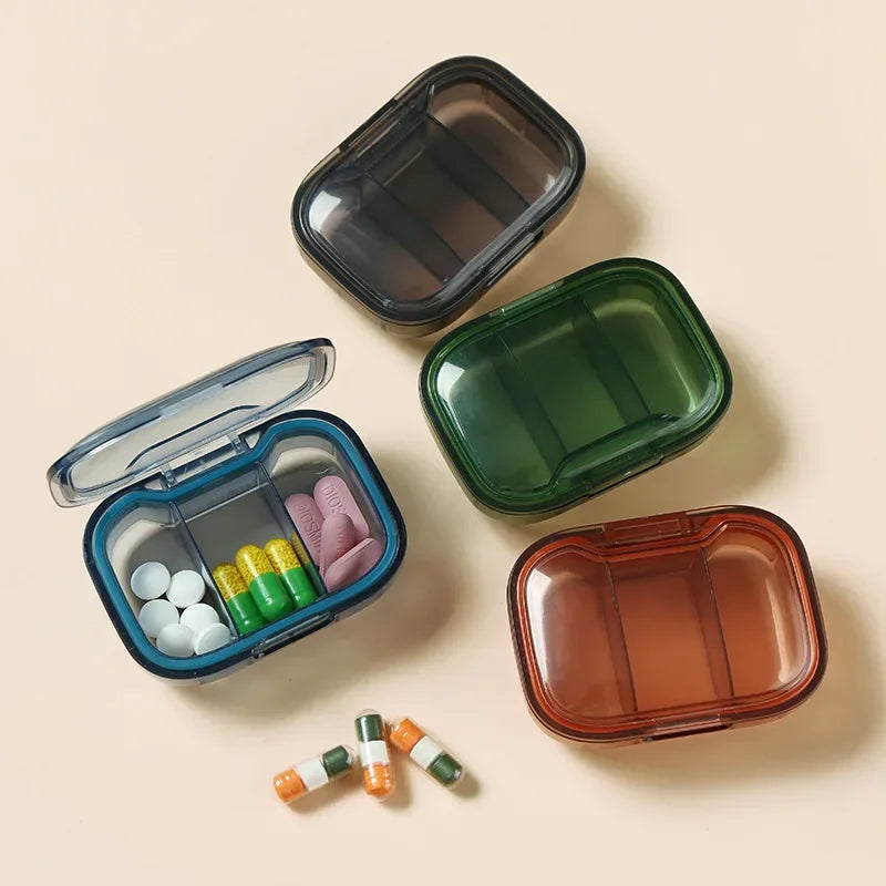 Mini Medicine Pill Box – Portable Drug Storage, Pills Dispenser & Organizer, Tablet Container Case
