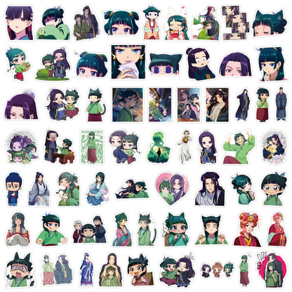 60PCS Maomao Apothecary Diaries Waterproof Vinyl Stickers - Jinshi DIY Decals for Phone, Luggage, Skateboard & Scrapbooking