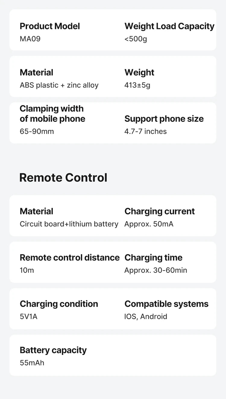 Ulanzi MA09 1.8m Selfie Stick Tripod – Remote Control Tripod for iPhone 16-13 Pro Max & Android with Panoramic Ball Head Holder