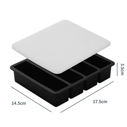 Extra Large Silicone Freezer Tray with Lid – Giant 4-Cube Food Storage Mold for Soup, Sauce & Meal Prep Ice Cubes Kitchen Container
