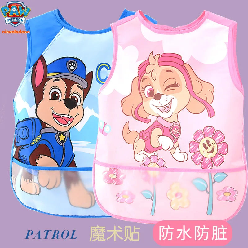 PAW Patrol Waterproof Baby Bib - Cartoon Sleeveless Pocket Apron for Self-Feeding & Mealtime