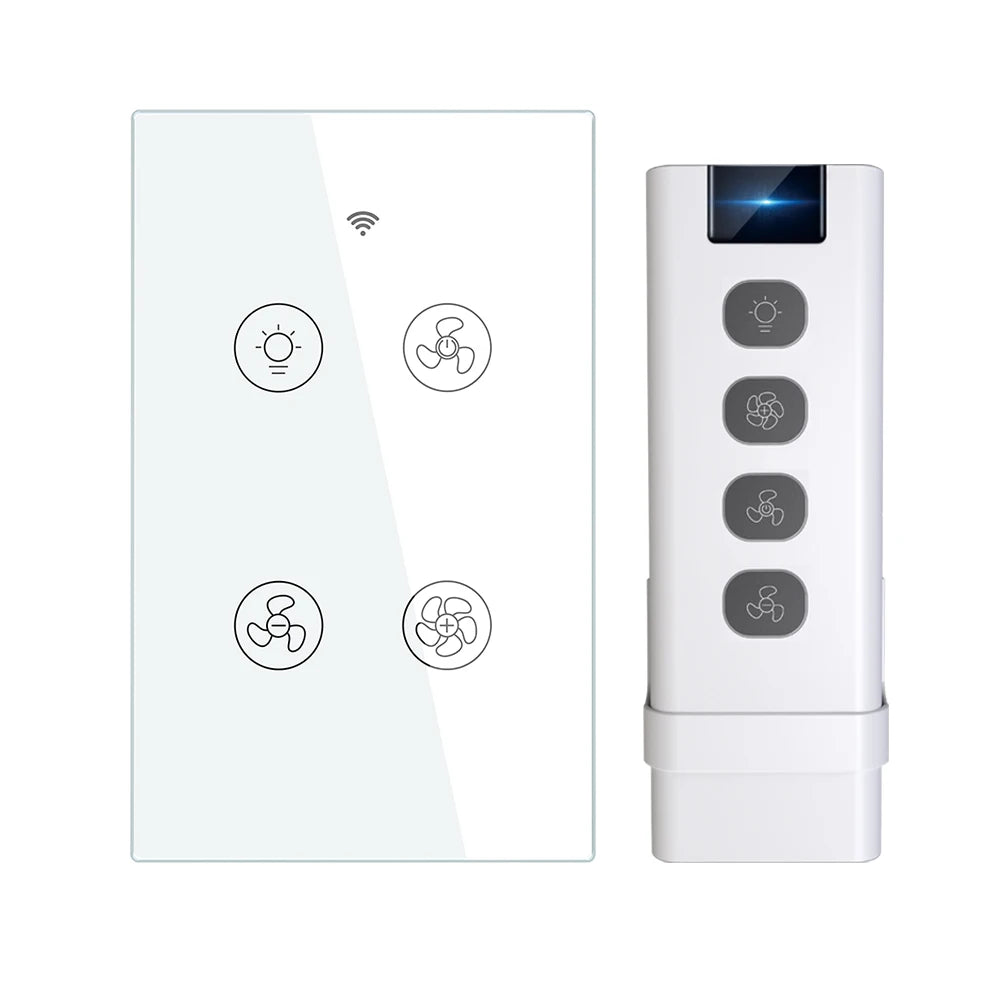 WiFi RF Smart Ceiling Fan Light – 2/3 Way Control, Speed Control, Smart Life/Tuya App, Alexa & Google Home Compatible