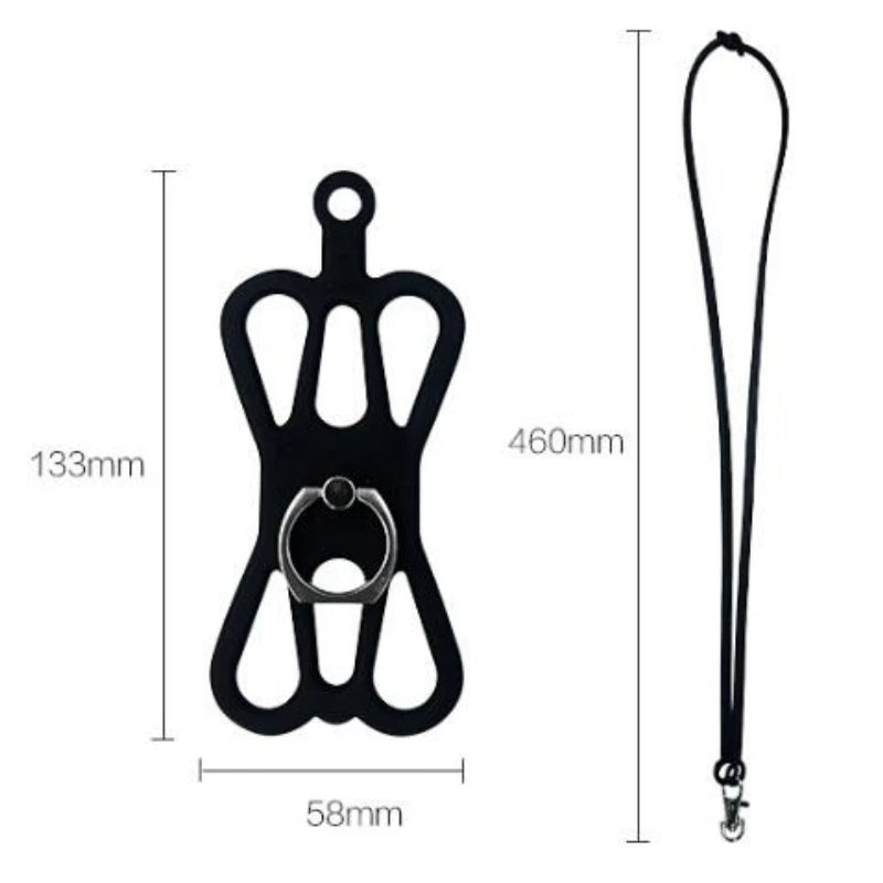 Universal Silicone Phone Lanyard — Sports Strap, Ring Holder, Neck Sling Rope & Mobile Phone Chain
