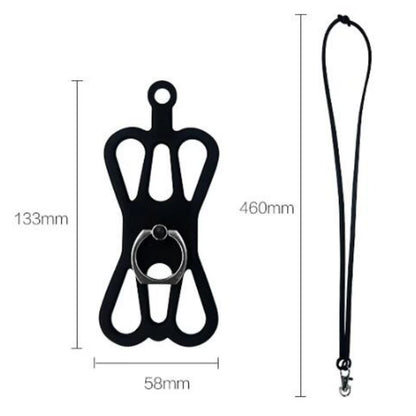 Universal Silicone Phone Lanyard — Sports Strap, Ring Holder, Neck Sling Rope & Mobile Phone Chain
