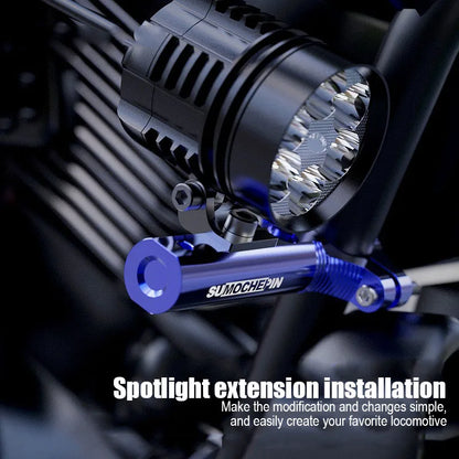 Motorcycle Handlebar Spotlight Bracket – Aluminum Alloy Extension for Rearview Mirror & Seat Retrofit Accessories