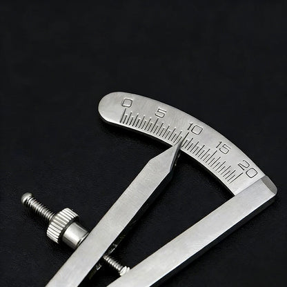 Dental Caliper Gauge Stainless Steel Dentist Measuring Ruler Tool – Curved & Straight Head Surgical Lab Instrument