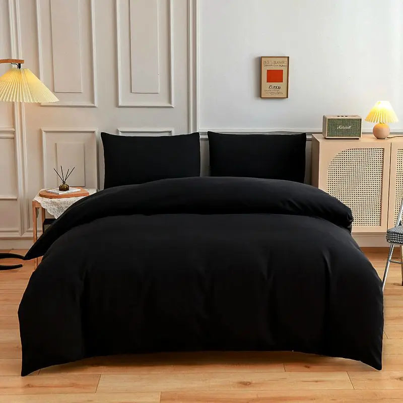 New Design Dark Green Bedding Set - Duvet Cover, Bed Sheet & Pillowcase, King/Queen/Full/Single Size (Excluding Filler), 3/4pcs