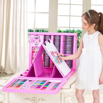Children's Drawing Set – 208/150/86PCS Sketch & Doodle Art DIY Toolkit with Portable Case, Non-Toxic Gift for Kids
