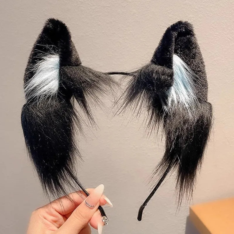 Cute Cat Ear Headband - Plush Christmas Animal Hairband for Kids Holiday Dress-Up & Hair Accessories