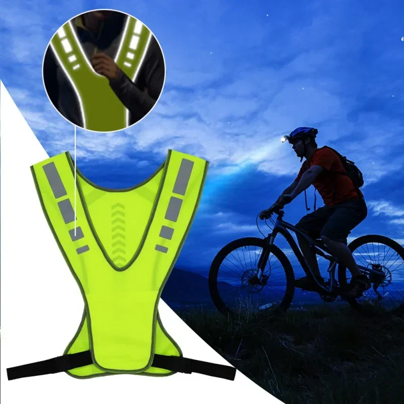 High Visibility Reflective Safety Vest - Night Running, Cycling & Motorcycle Traffic Gear for Outdoor Work