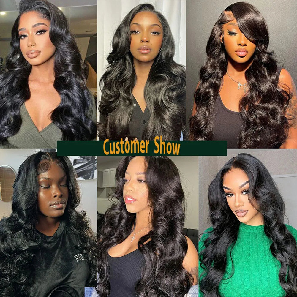 13x4/13x6 Body Wave Transparent Lace Front Wig – HD Bling Hair, 180% Density Human Hair, 4x4 Lace Closure for Women