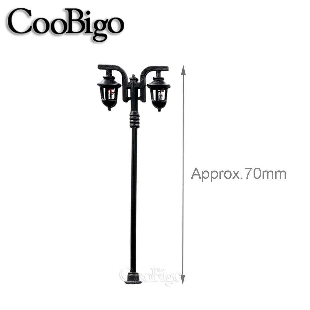 10pcs Mini LED Street Lamp Set – Micro Lamppost Lights for DIY Model, Garden & Landscape Decoration