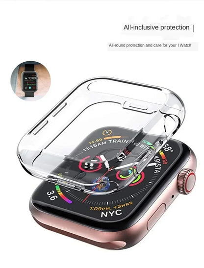 Soft TPU Full Case Screen Protector for Apple Watch Series 2-10 & SE/Ultra – 41mm-49mm iWatch Cover