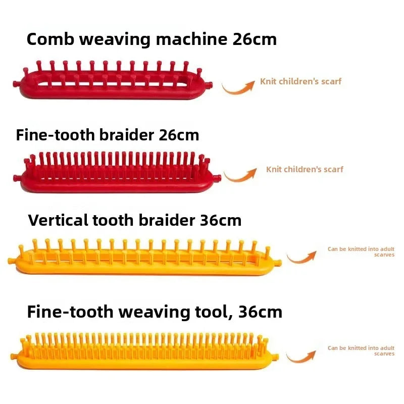 DIY Plastic Weaving Loom Kit - Portable Rectangle Knitting Tool for Handmade Wool Crafts & Sewing Projects