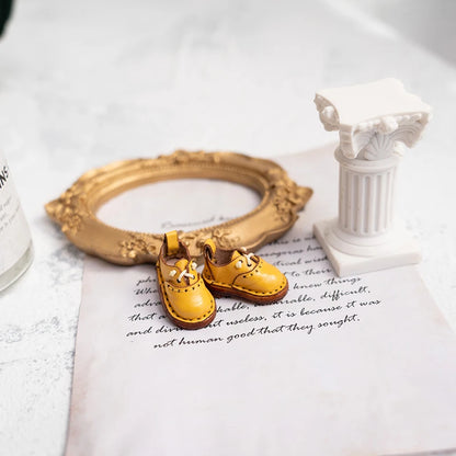 Blythe Baby Mini Cowhide Shoes – Handmade OB22 OB24 UFDOLL Checker Doll Accessories