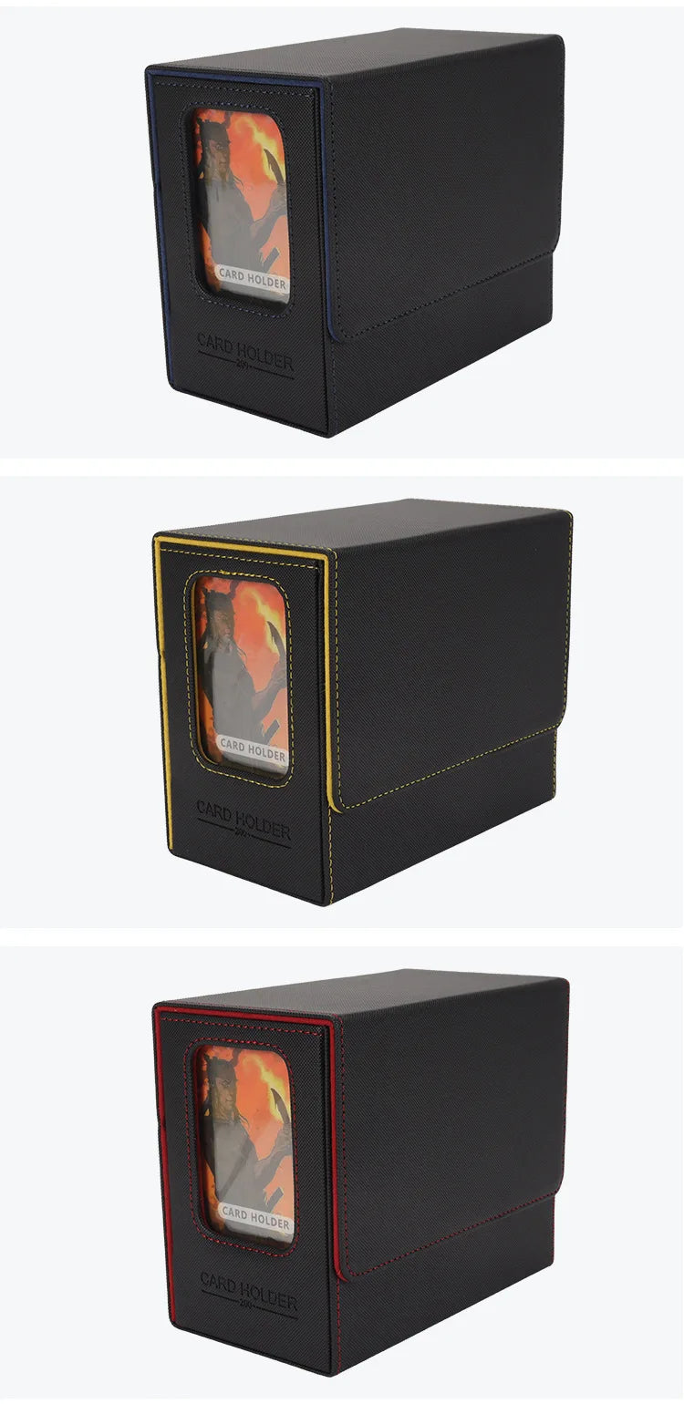 3-in-1 MTG Deck Box – Card Storage Case for 200+ Single-Sleeved TCG/CCG Cards with 4 Dividers & 2 Toploaders