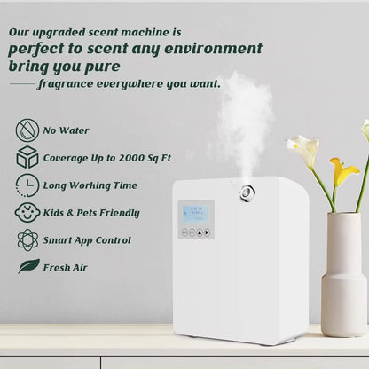 Bluetooth Smart Aroma Diffuser – Electric Air Freshener & Flavoring for Home, Hotels | 300m³ Coverage