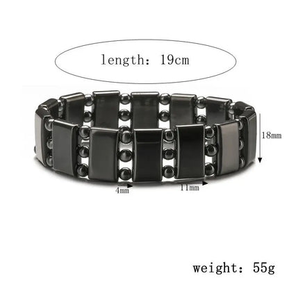 Natural Obsidian Half Moon Bracelet - Irregular Black Stone Beads Men's Fashion Accessory