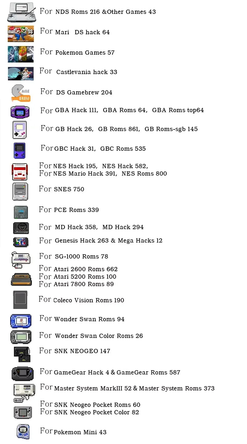 New DS Card 7800-in-1 Game Collection – R4 3DS Flash Card for NDSL, NDSi, 3DS, 2DS Adapter, Memory Burning Game Card