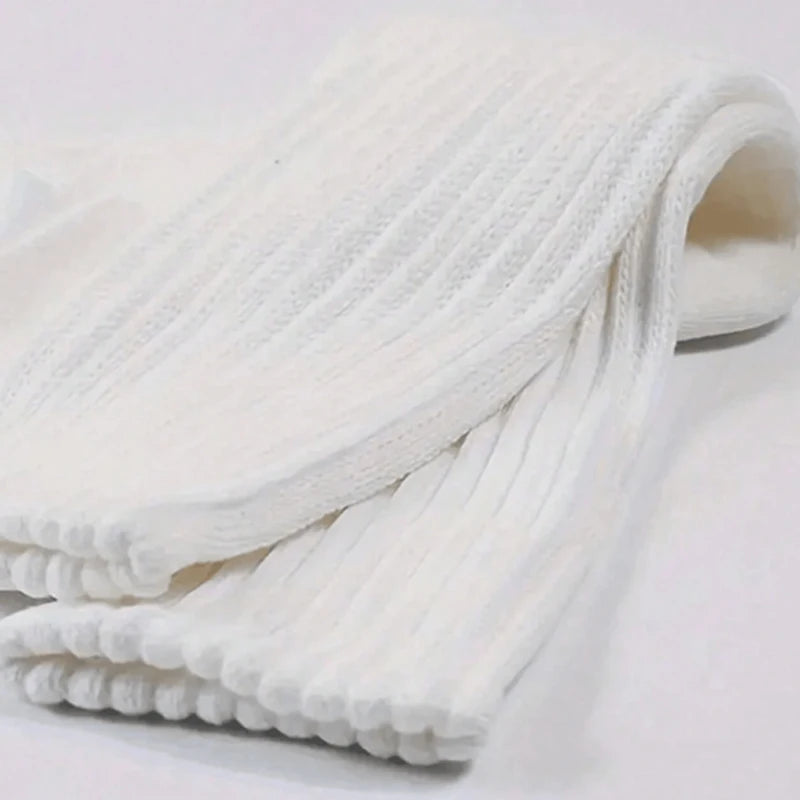 Women’s White Mid-Calf Socks - 3 Pairs Comfortable Breathable Basic Fashion Socks