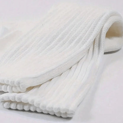 Women’s White Mid-Calf Socks - 3 Pairs Comfortable Breathable Basic Fashion Socks