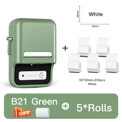 NIIMBOT B21 Portable Thermal Printer – 1500mAh Wireless Sticker Printer with Self-Adhesive Labels for Barcode, Clothing & Jewelry