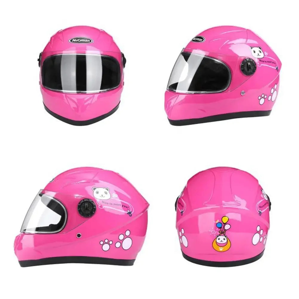 New Cute Children’s Full Face Helmet – Safety Bike & Motorcycle Helmet for Kids, Adjustable for Outdoor Sports, Four Seasons Protection