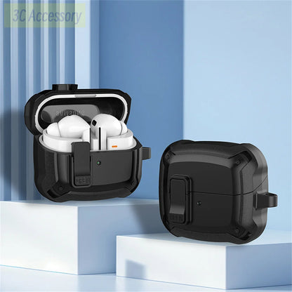 Military-Grade Shockproof Case for Samsung Galaxy Buds 3/3 Pro – Secure Lock Protective Cover for Men