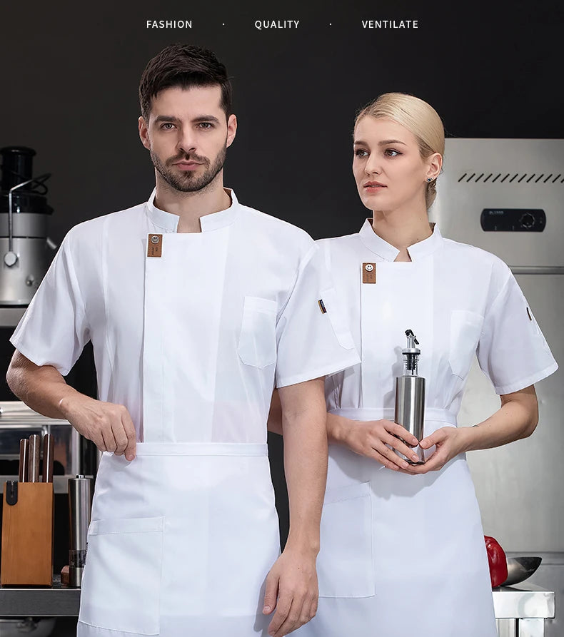 Unisex Chef Jacket – Summer Kitchen Shirt for Hotel, Restaurant, Bakery, Catering, and Cooking Uniforms