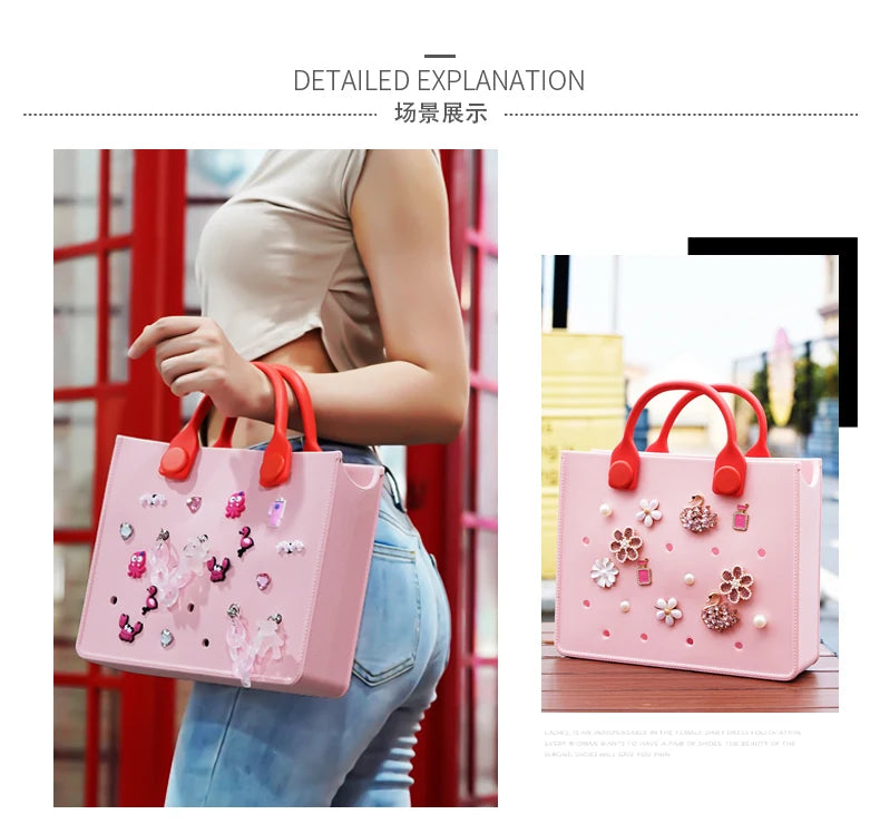 EVA Large Leather Shoulder Bag – Waterproof Casual Tote for Women, Beach Bag & Fashion Storage Handbag