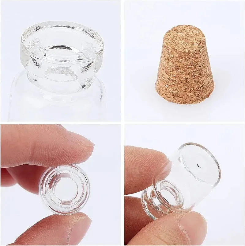 Mini Glass Bottles with Cork – DIY Transparent Empty Message Bottles for Birthday, Wedding, and Party Favors Decor