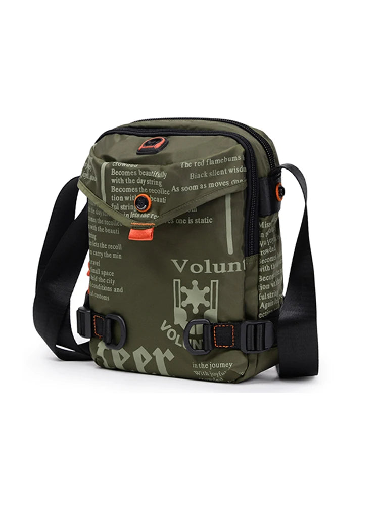 VOLUNTEER Men’s Crossbody Bag 1518-29A - Large Capacity Multi-Pocket Oxford Shoulder Bag for Hiking & Casual Use