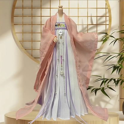 30cm 1/6 Doll Clothes – Style Printed Hanfu Outfit for 12" Female Action Figure Toy