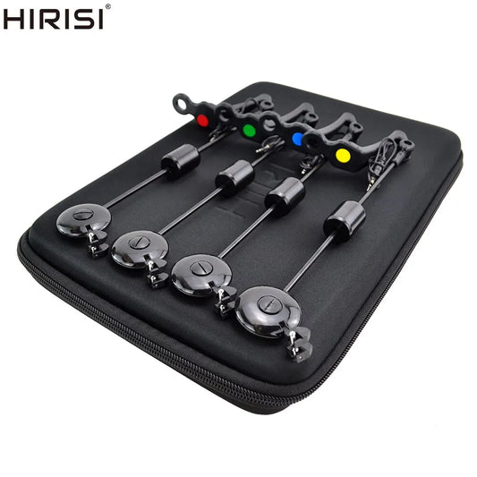 Hirisi LED Carp Fishing Swingers - 4 Color Drop Off Indicator Set in Zipped Case, Carp Fishing Equipment B2022