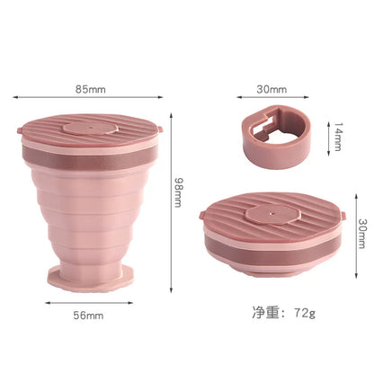 Portable Folding Coffee Cup with Lid - Travel Water Cup, Compact Outdoor Carrying and Mouthwash Cup